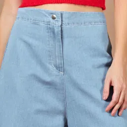 DOLCE CRUDO Blue Relaxed Fit High Rise Jeans image 4