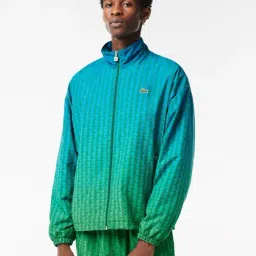 Lacoste Blue Regular Fit Logo Printed Jacket-image-69