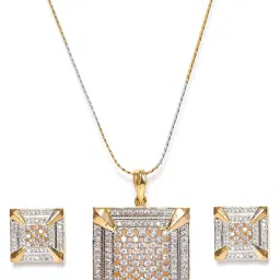Panash White Gold Plated Stone Studded Jewellery Set image 4