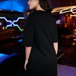 The Souled Store Black Loose Graphic Dress image 4