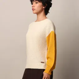 Only Beige Self design Pullover image 4