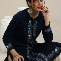 Libas Blue Floral Kurta image 4