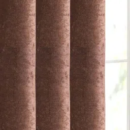 Saral Home Brown 4x5 ft. Reversible Satin & Velvet Blackout Curtain Pack of 1 image 3