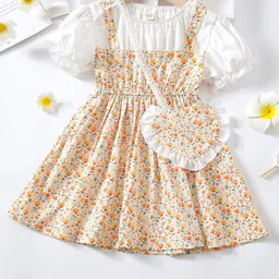 YK Girls Floral Printed A-Line Dress-image-65