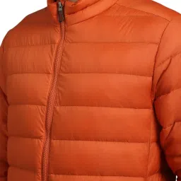 Louis Philippe Orange Regular Fit Quilted Jacket image 4