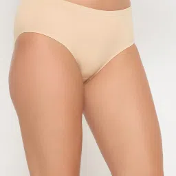 Clovia Beige Cotton Regular Fit Solid Panties image 4