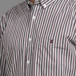 Louis Philippe Multicolored Cotton Slim Fit Striped Shirt image 4