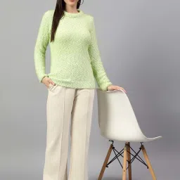 Cantabil White Mid Rise Stretchable Trouser image 4