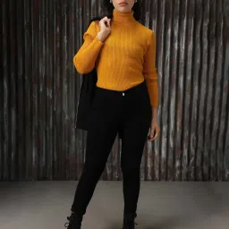 High Star Yellow Self Design Sweater image 4