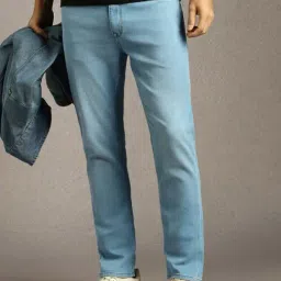 Louis Philippe Blue Cotton Slim Fit Jeans-picture-34