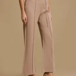 Kazo Beige Plain Trousers image 4