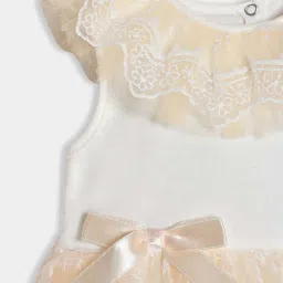 MiArcus Girls Cream Cotton Embellished Party Dresses image 4