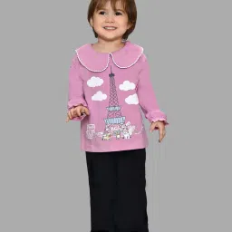 MiArcus Girls Mauve Printed Full Sleeves Casual Tops Tees image 4