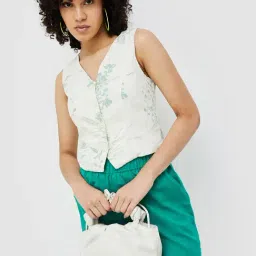 Ginger by Lifestyle Off White Floral Print Crop Top-picture-17