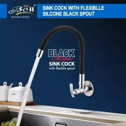 Gold Bell Soft Single Flow Brass Black Spout Flexible Sink Cock, Sinkcock-Soft-Black image 5