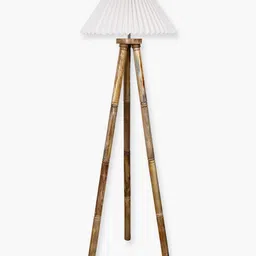 Homesake White Wooden Triangle Floor Lamps image 4