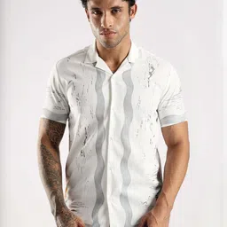 COOL COLORS Men Grey Printed Cotton Casual Shirts-picture-10