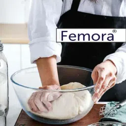 Femora Transparent Borosilicate Glass Microwave Safe All-Purpose Mixing Bowl (3.6 L) - Set of 4 image 5