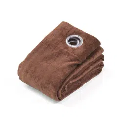 Saral Home Brown 4x7 ft. Reversible Satin & Velvet Blackout Curtain Pack of 1 image 4