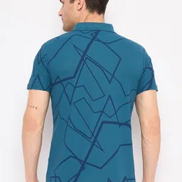 KASMA Abstract Printed Polo Collar Regular Fit T-shirt image 4