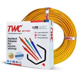 TWC Active 1 Sq.mm 1 Core Flame Retardant Flexible Cable yellow (90 m)-image-6