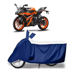 Auto Pearl Two Wheeler Cover for KTM RC 125 BS6 - White, Blue-picture-34