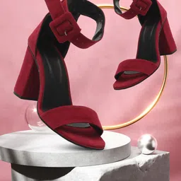 LA FASHUB Women Open Toe Block Gladiators With Buckles-picture-22