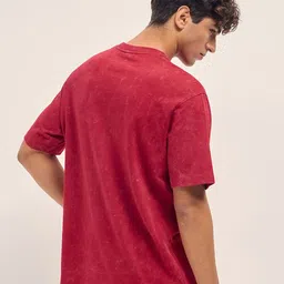 THE BEAR HOUSE Graphic Printed Pure Cotton Oversized Drop-Shoulder Sleeves T-shirt image 5