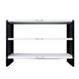 Menage 24x35x12 Inch 3 Shelf Metal Black and Ivory Solid Metal Rack-picture-15