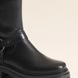 Peach Flores Women Liverpool Leather Block Heeled Regular Boot image 5