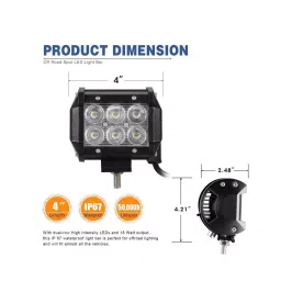 Cartronics 18W 6 Led Aluminum Bar Light/Fog Light for Hero Glamour image 4