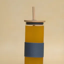 Lifelong Transparent & Blue Single Glass Tumbler With Silicone Sleeve Bamboo Lid-picture-16