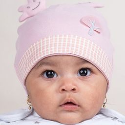 Baby Moo Abstract Detailed  Stretchable Hosiery Beanie Cap - Pink-picture-33