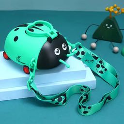R for Rabbit Beetle   Premium Sipper Water Bottle Spill Proof BPA Free Soft Silicone Straw Drinking with Lady Bug Themed Green - 700 ml-picture-41