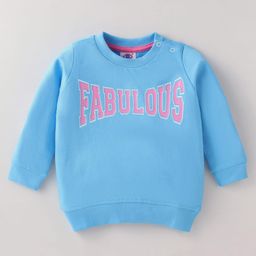 Zero Cotton Knit Full Sleeves Winter T-Shirt with Text Print - Light Blue-picture-48