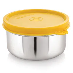 Steel Lock Flex Stainless Steel Container/Dabba with Lid Airtight for Food Storage, Easy to Carry, Leak Proof and Stackable (SL-21/200 ml) Yellow .-image-71