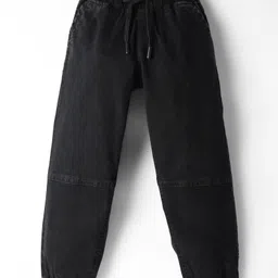 Olio Kids Denim Woven Full Length Solid Jeans - Charcoal Grey-picture-36