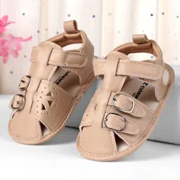 Cute Walk by Babyhug Booties with Velcro Closure - Beige-picture-27