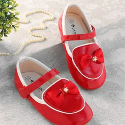 Cute Walk by Babyhug Ballerina With Velcro Closure & Bow Applique - Red-picture-24