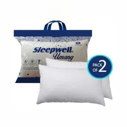 Sleepwell White 2 Pieces Fibre Filled Rectangle Shaped Hypoallergenic Cotton Sleep Pillows-picture-37