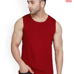 SLOWLORIS Pack Of 2 Scoop Neck Sleeveless Cotton Gym Vests-picture-25