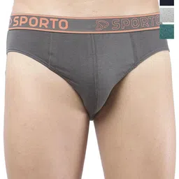 Sporto by Macho Pack Of 4 Brand Logo Printed Cotton Mid-Rise Basic Briefs-picture-30