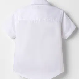 Babyoye Cotton Knit Half Sleeves Solid Color 3 Piece Party Suit with Bow - White & Green image 4