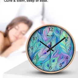 OLIVE TREE Cream-Coloured & Green Printed Contemporary Wall Clock image 3