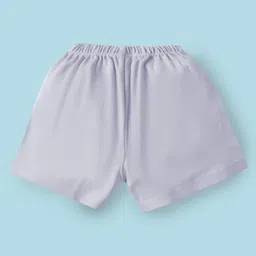 Little Darlings Interlock Knit Half Sleeves Shorts Night Suit with Polka Dots - Grey & White image 5