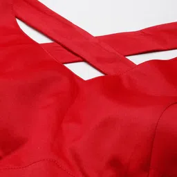 flaher Women Solid Satin Padded Saree Blouse image 2