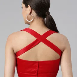 flaher Women Solid Satin Padded Saree Blouse image 4