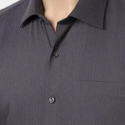 Van Heusen Grey Cotton Slim Fit Printed Shirt image 4