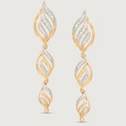 Mia by Tanishq 14k (585) Diamond Yellow Gold Earrings for Women image 3