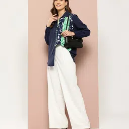 Qurvii Navy Printed Shirt image 4